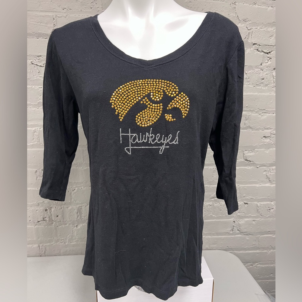 Iowa Hawkeyes Women's Embellished Black Top